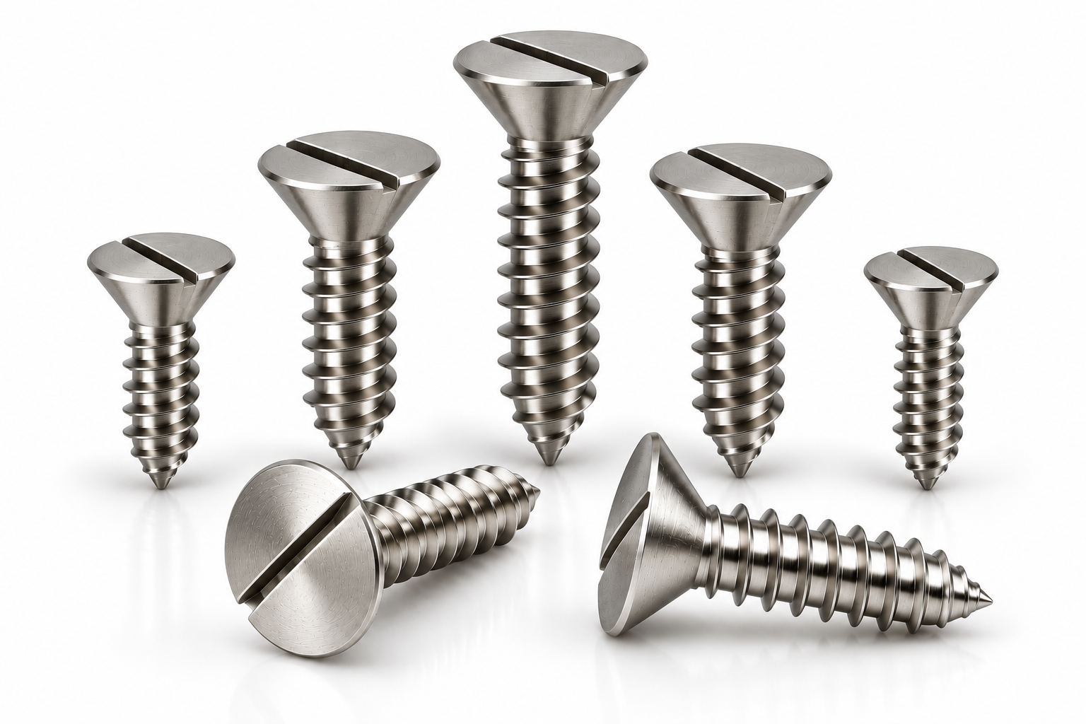 DIN 7972 Slotted CSK Head Self Tapping Screw – stainless steel fastener by Accurate Fastners